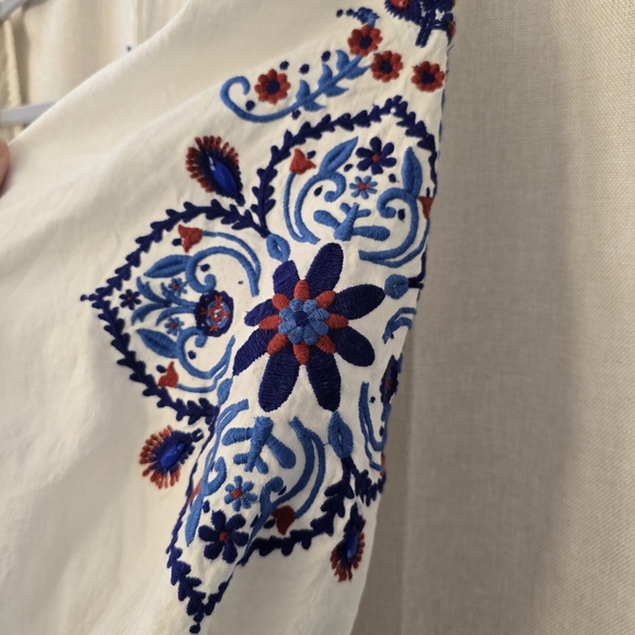 Farm Rio White Embroidered Women's Top Size L - Picture 6 of 6